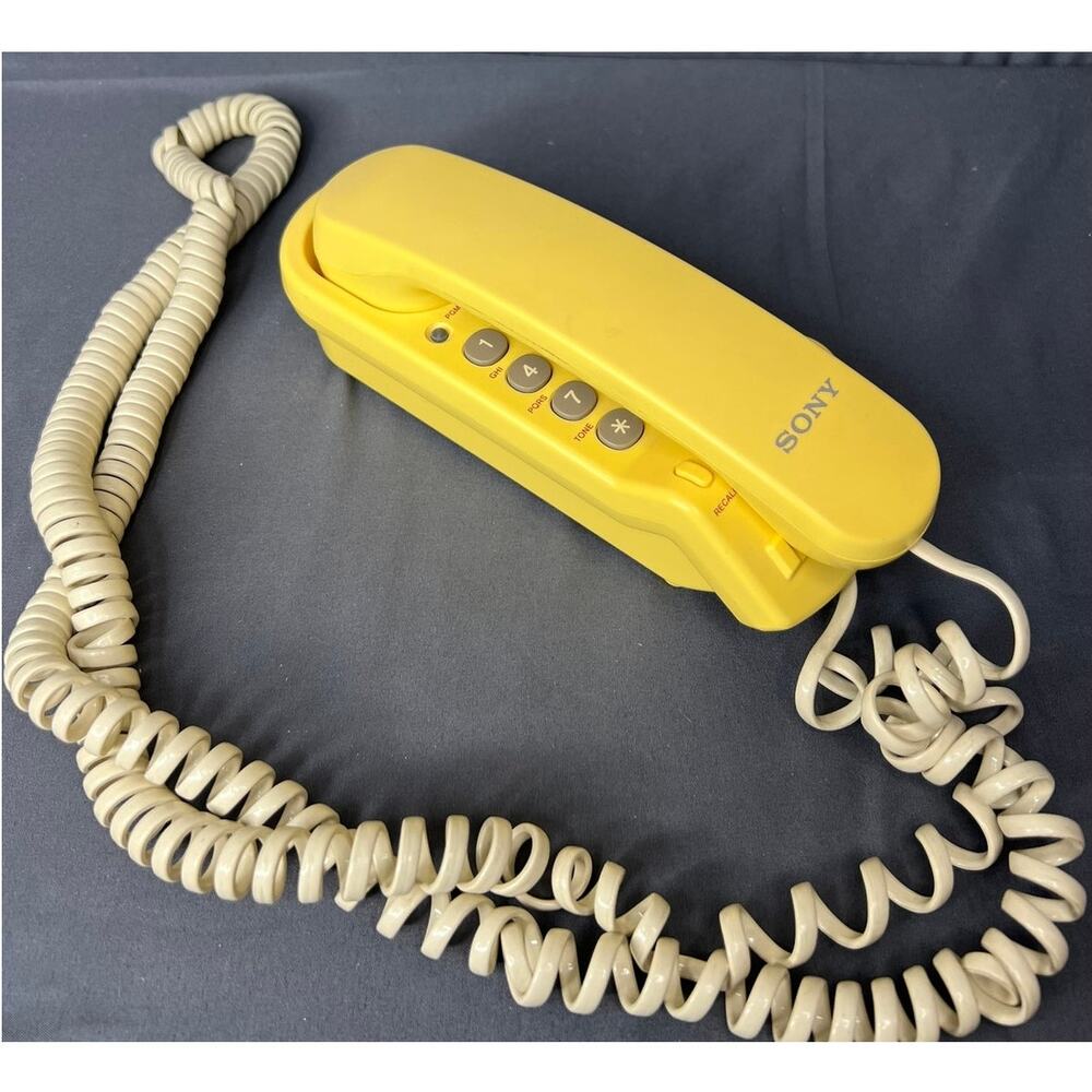 Vintage Sony Telephone Yellow Corded